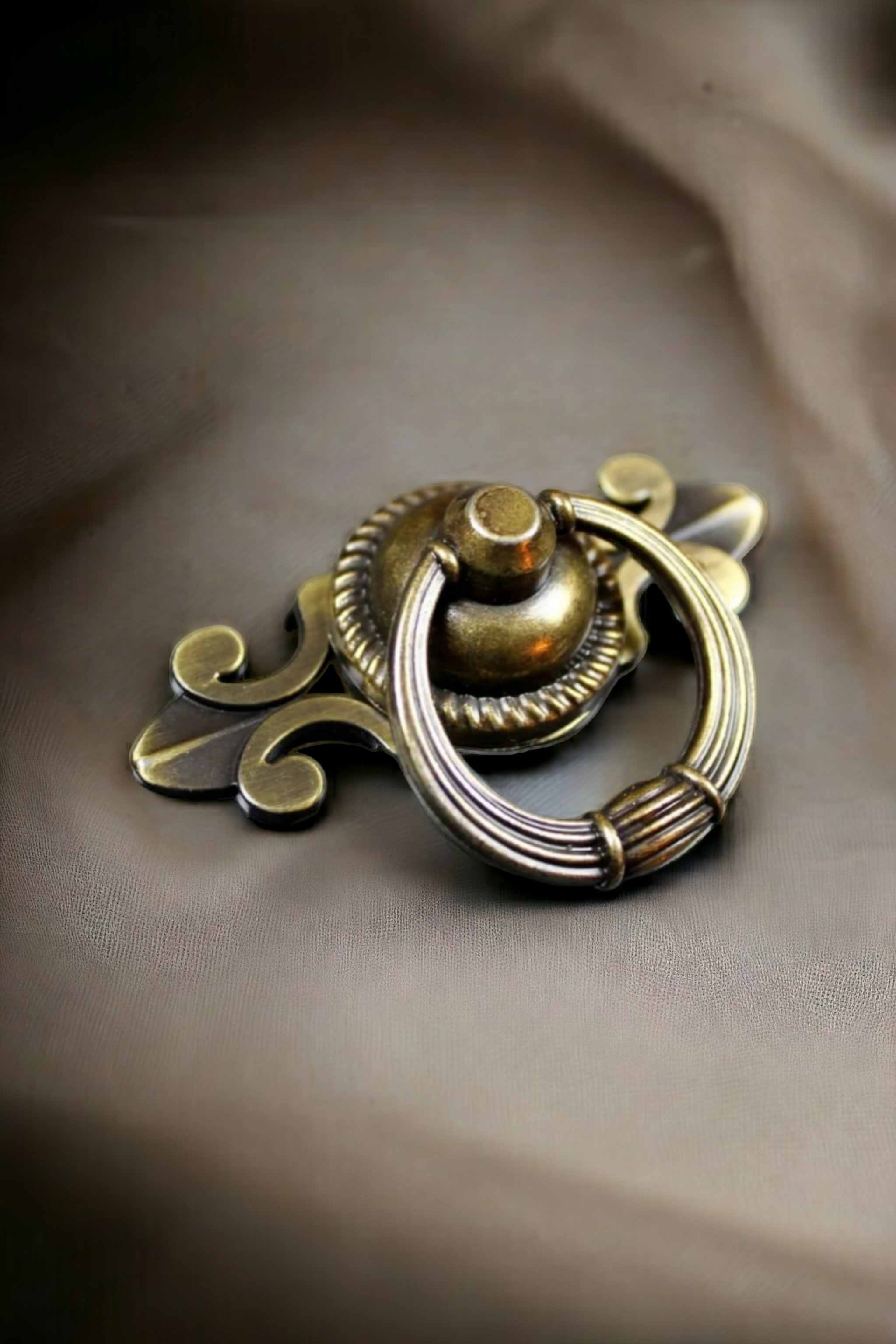 Eskitme Halka Kulp Bronz yaprak Sarkaç Kulp