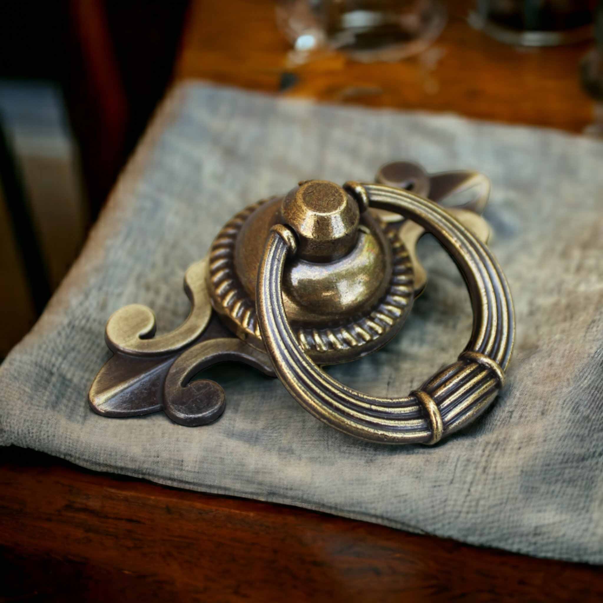 Eskitme Halka Kulp Bronz yaprak Sarkaç Kulp