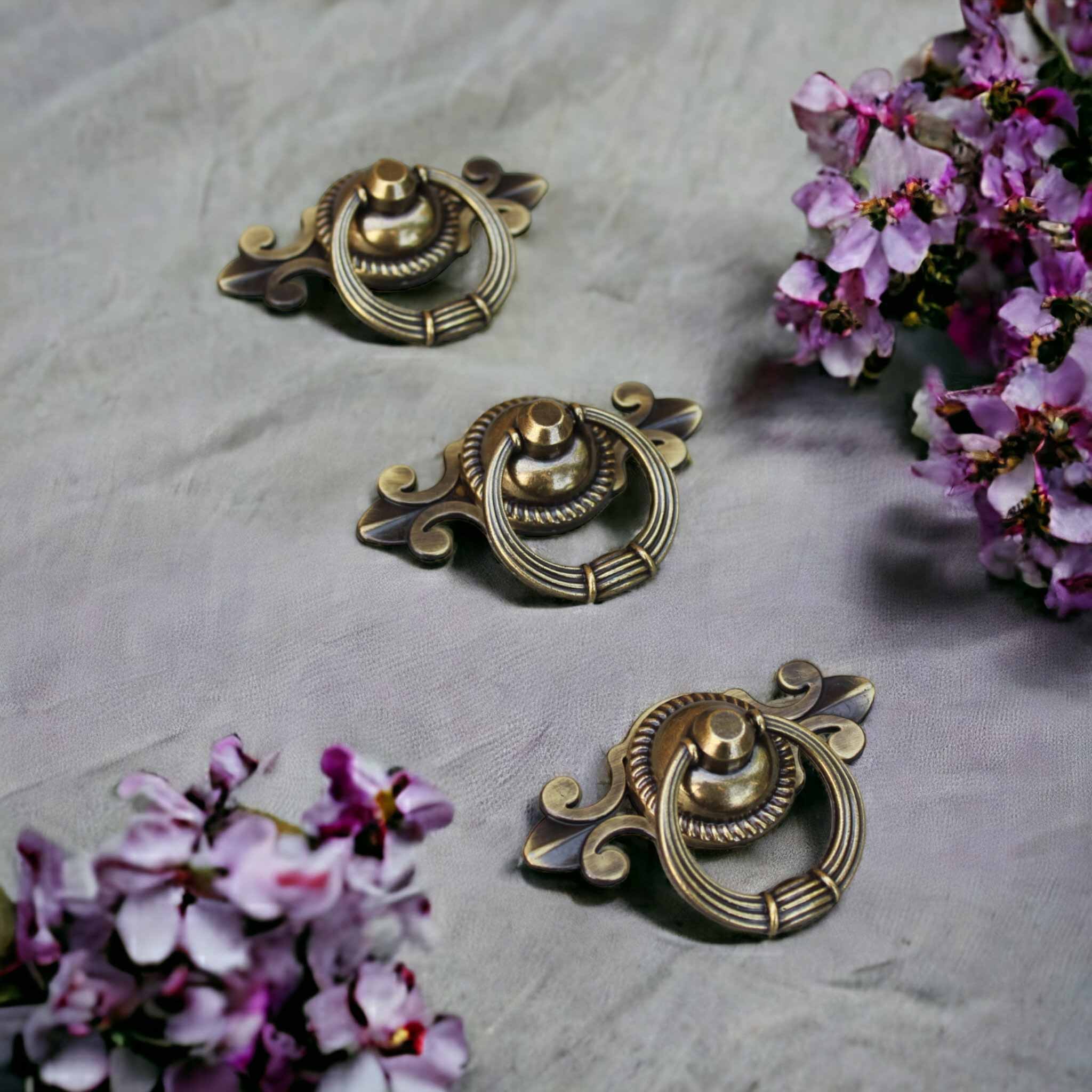 Eskitme Halka Kulp Bronz yaprak Sarkaç Kulp