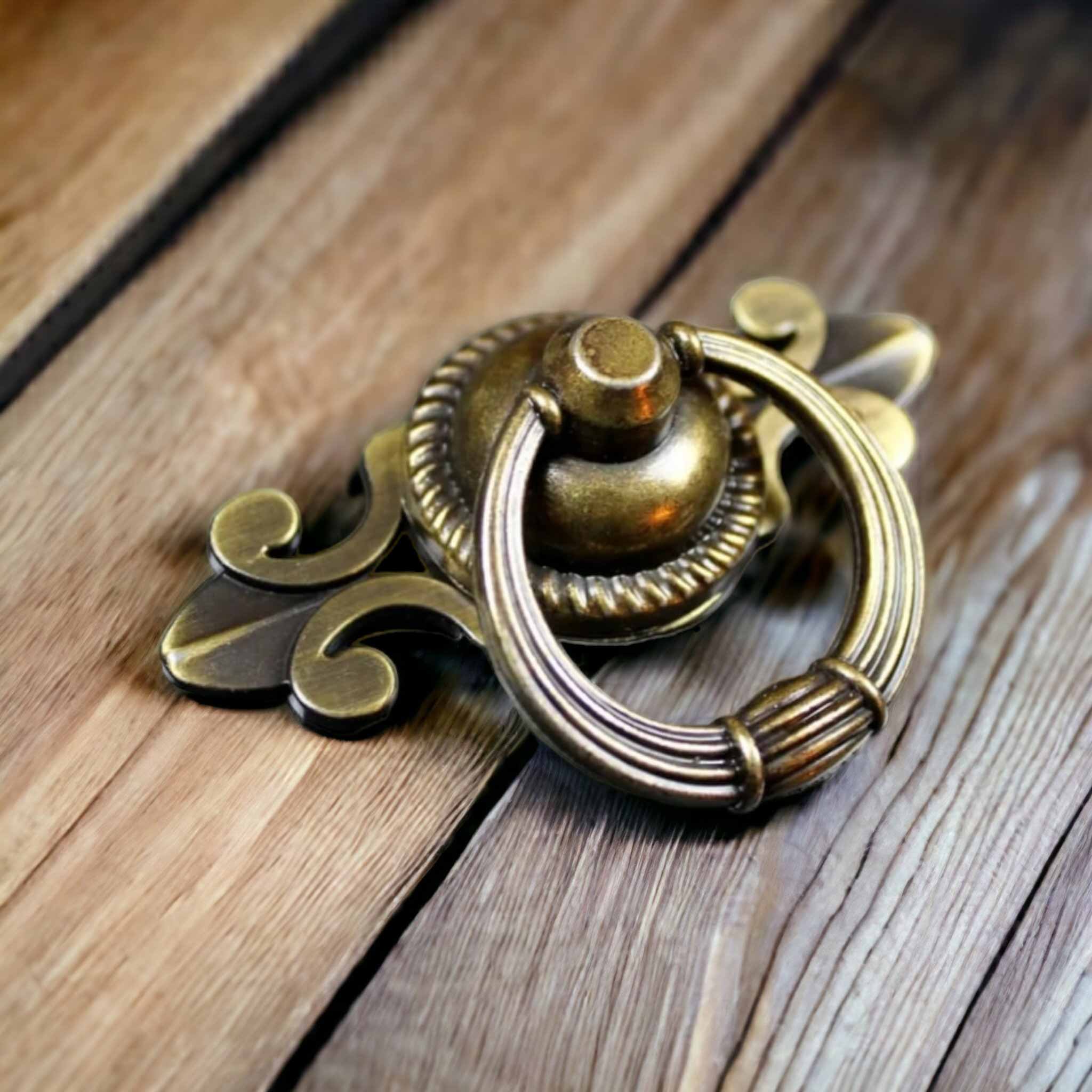 Eskitme Halka Kulp Bronz yaprak Sarkaç Kulp