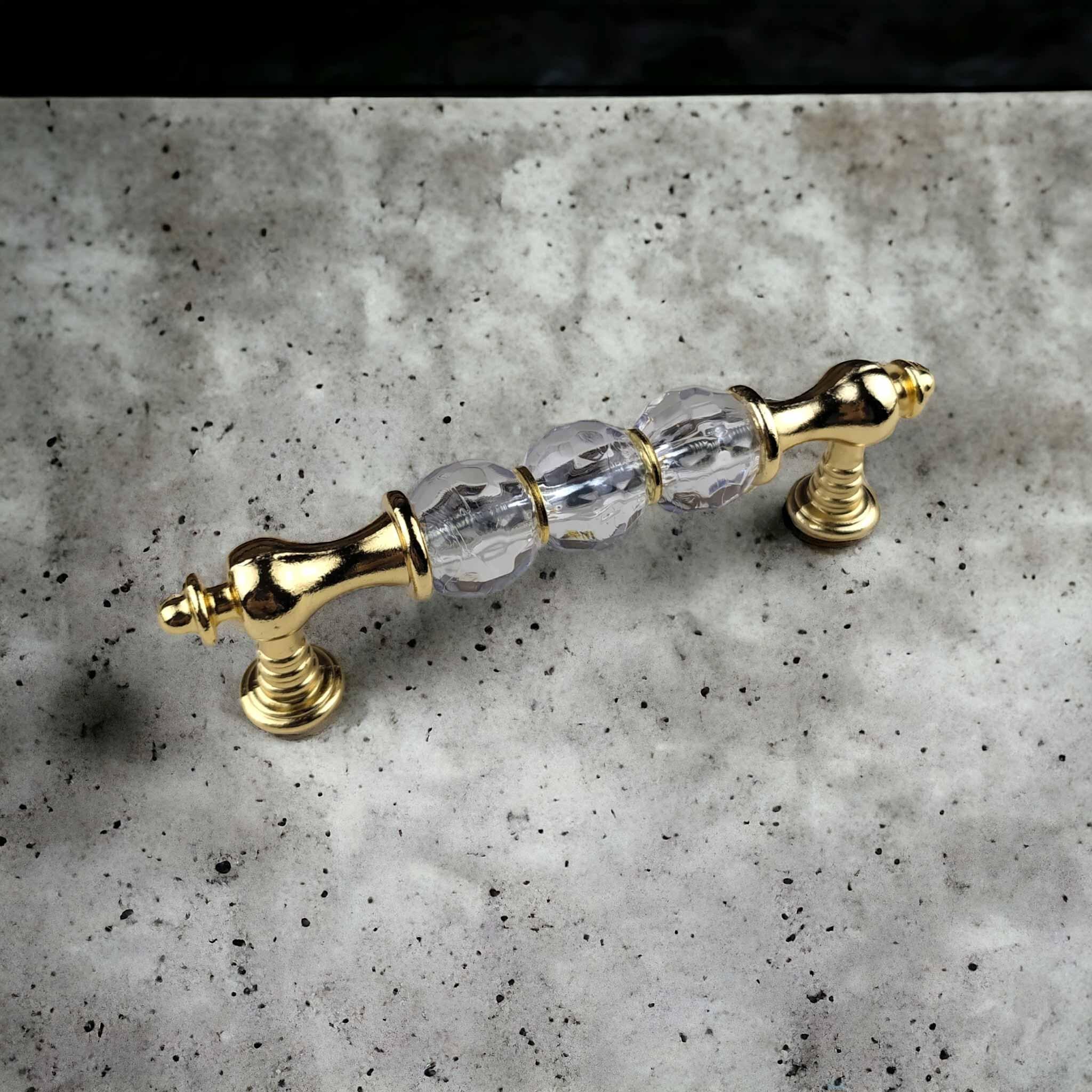 Gold Kristal Tasarım Dolap ve Çekmece Kulpu