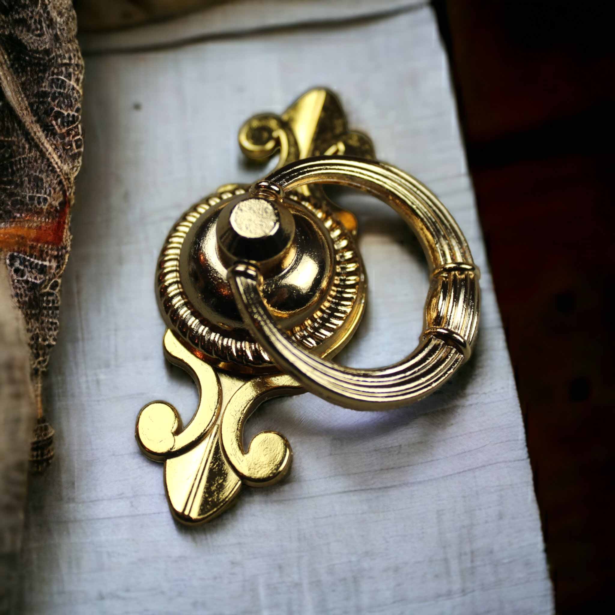 Yaprak Tasarım Gold Halka Sarkaç Kulpu 