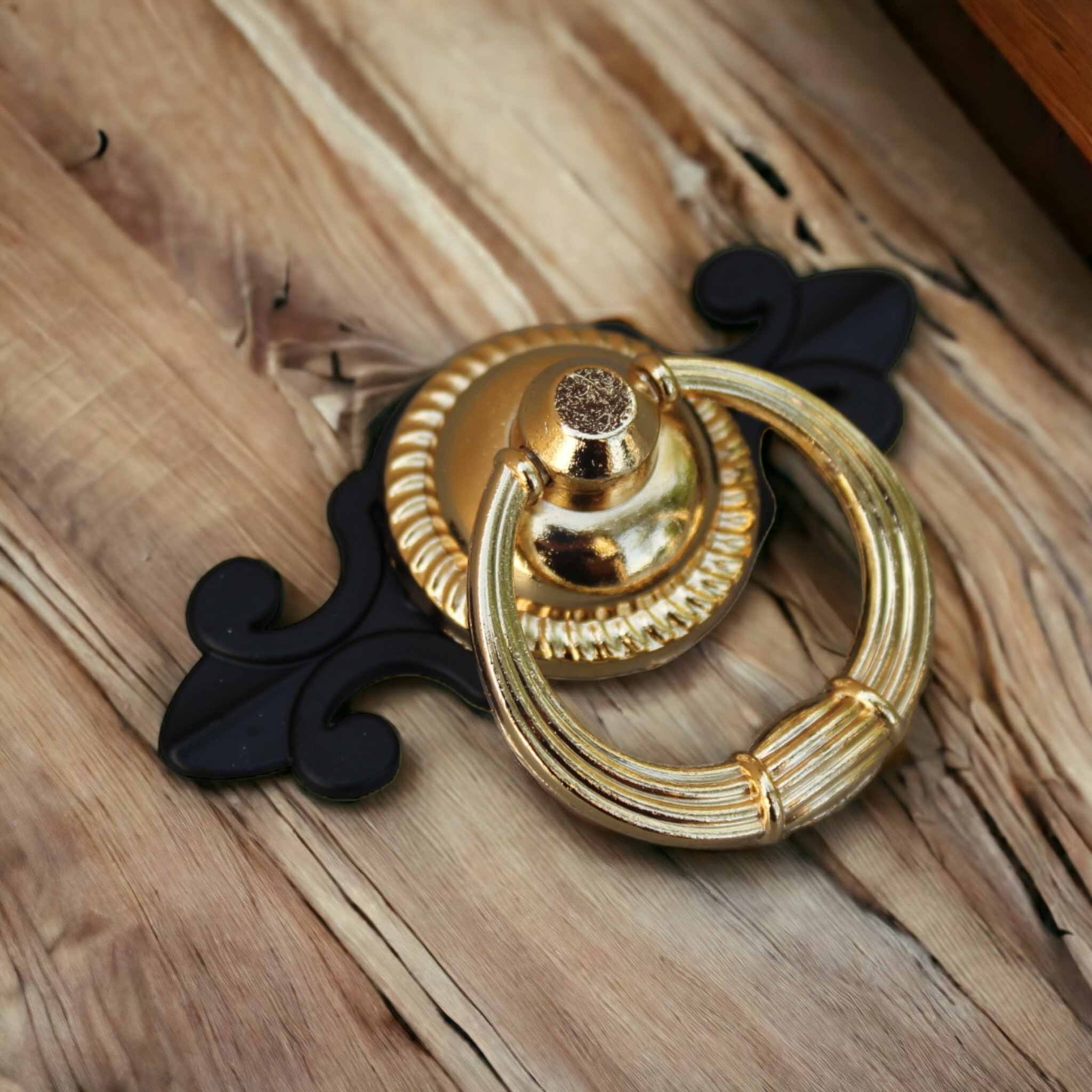 Yaprak Tasarım Gold Halka Dolap Kulpu 