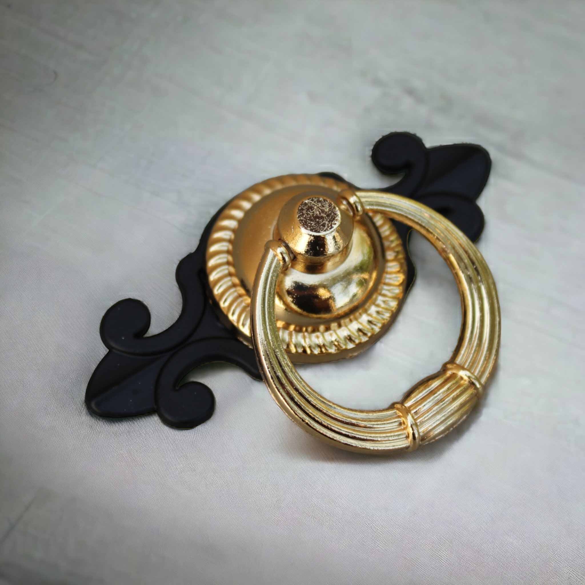 Yaprak Tasarım Gold Halka Dolap Kulpu 